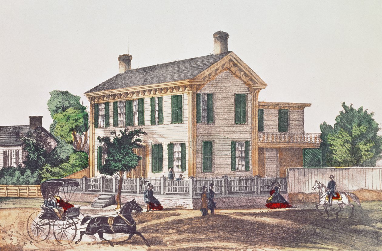 Abraham Lincolns (1809-65) lakóhelye alkotó: American School