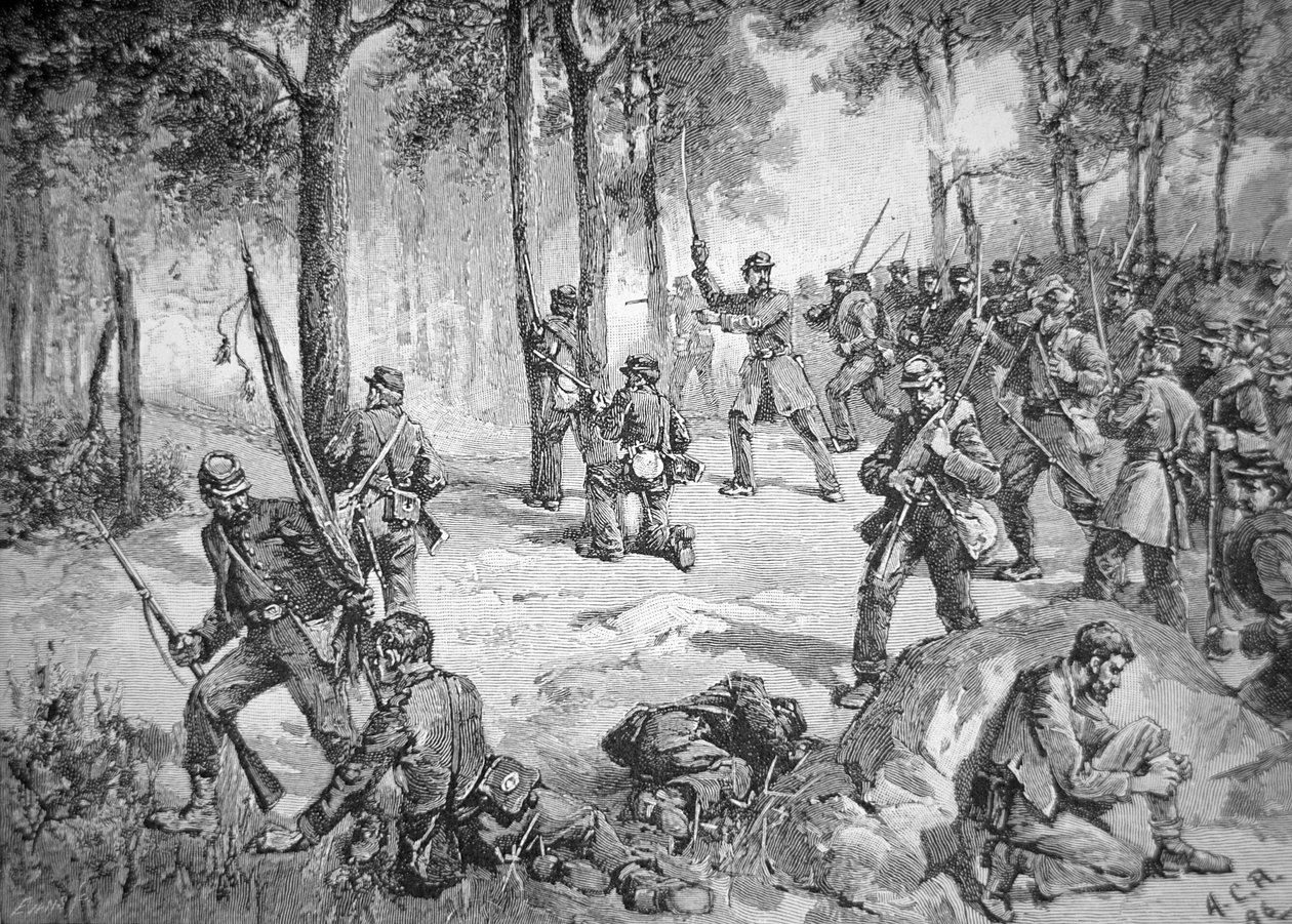 Konföderációs támadás a gettysburgi csatában alkotó: American School