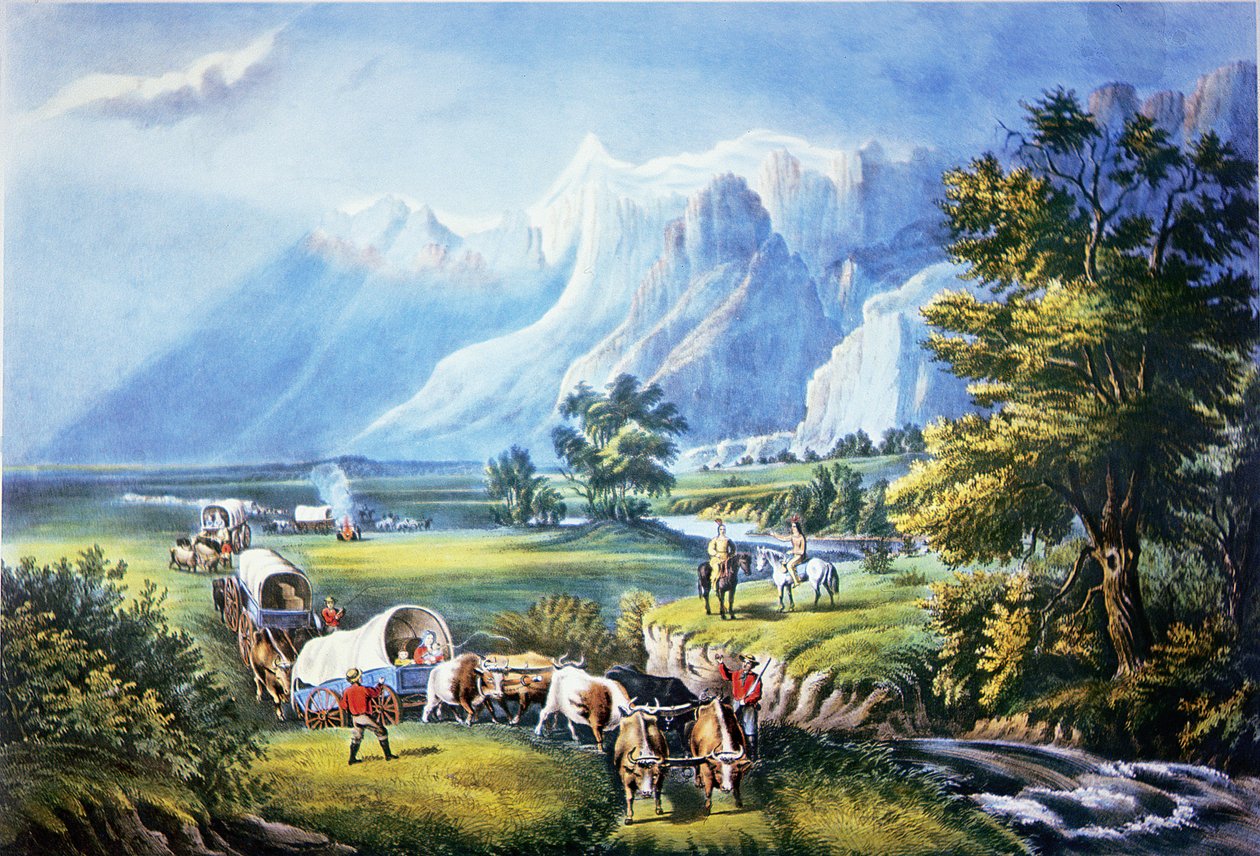 Kivándorlók átkelnek az Alföldön alkotó: American School