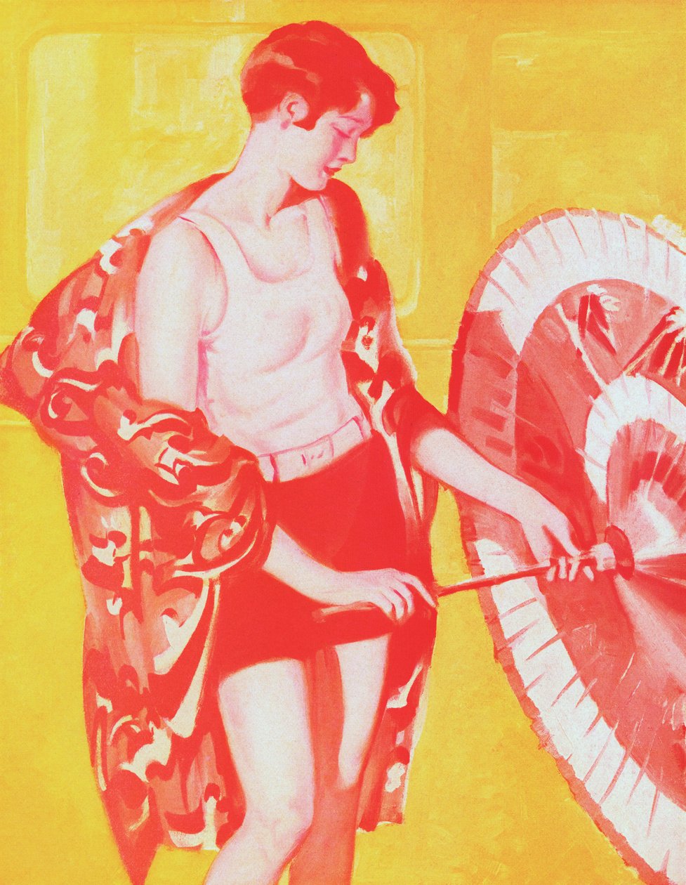 Flapper fürdőruhában alkotó: American School