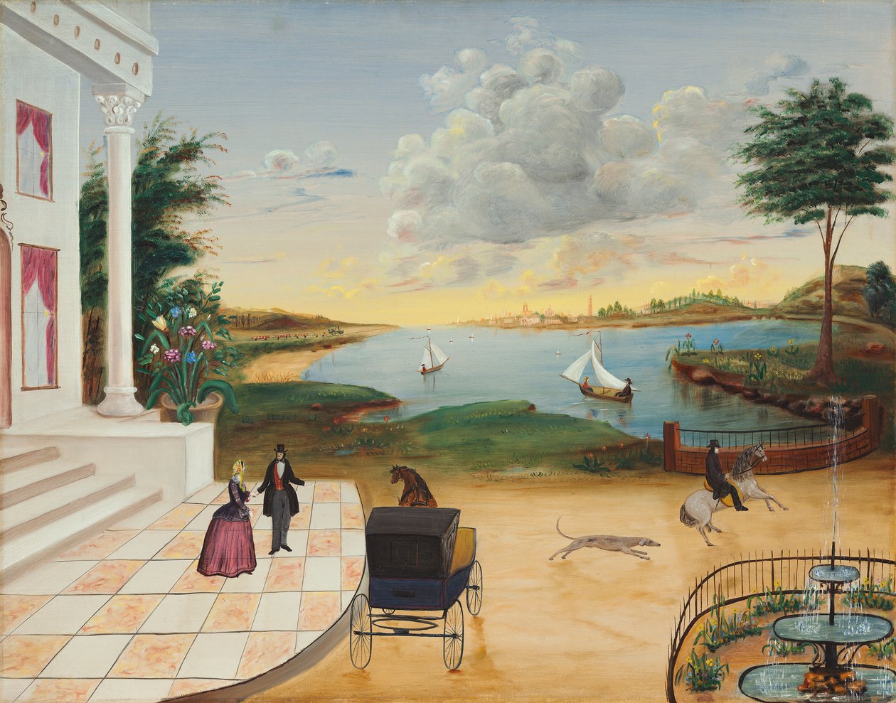 Az udvarház elhagyása, 1850-55 körül alkotó: American School