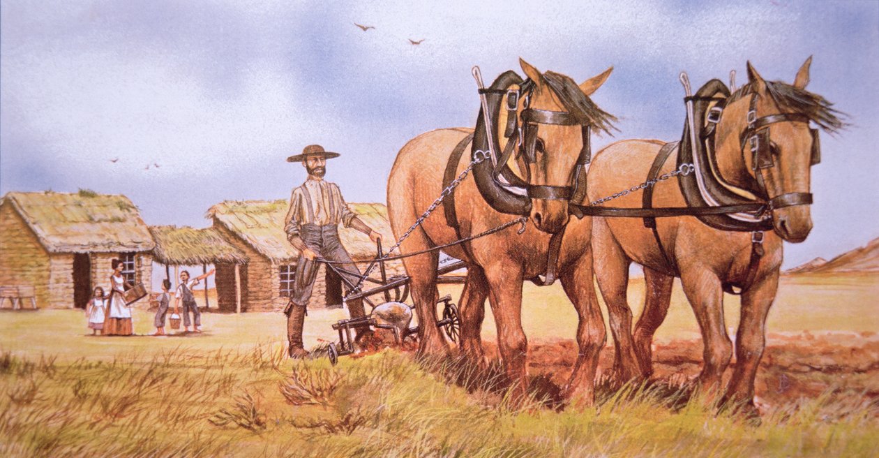 Úttörő farmer (színes litó) alkotó: American School