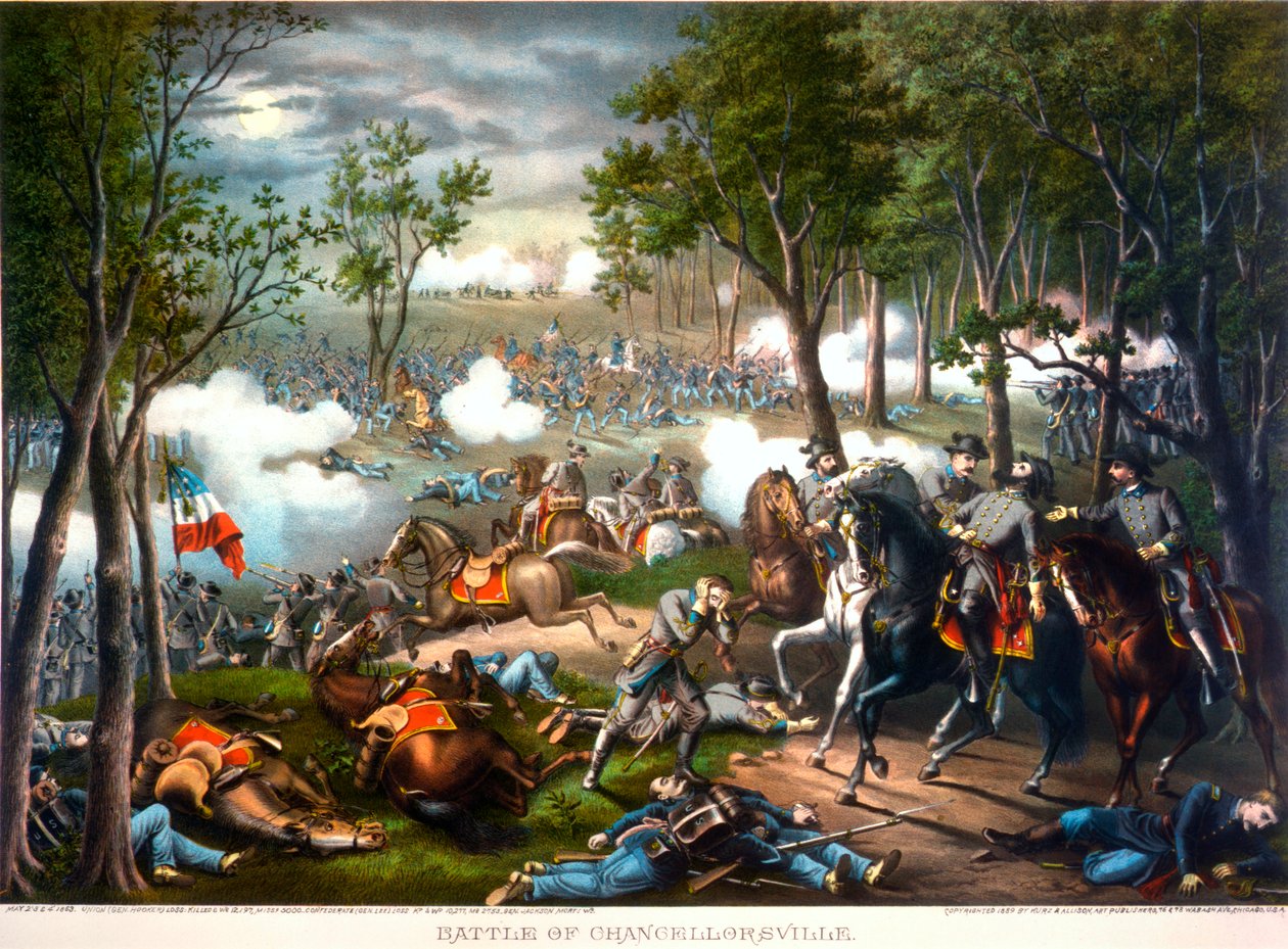 A Chancellorsville-i csata, Virginia, 1863 alkotó: American School