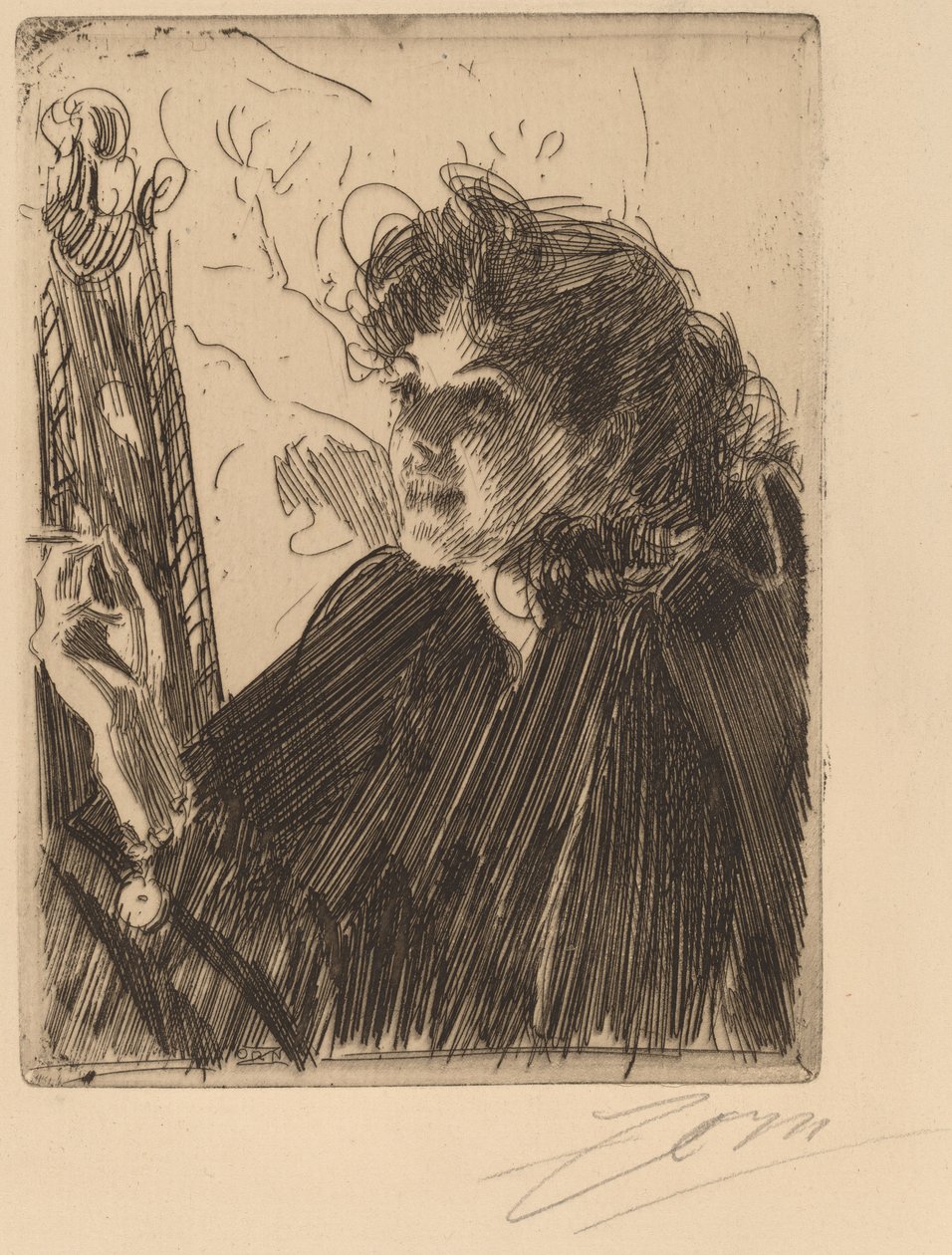 Lány cigarettával alkotó: Anders Leonard Zorn