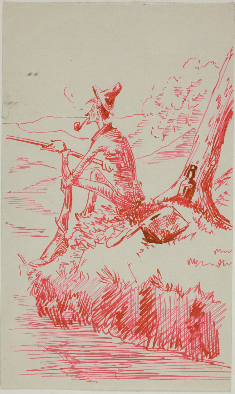 Férfi horgászik a folyó partján alkotó: Anders Zorn