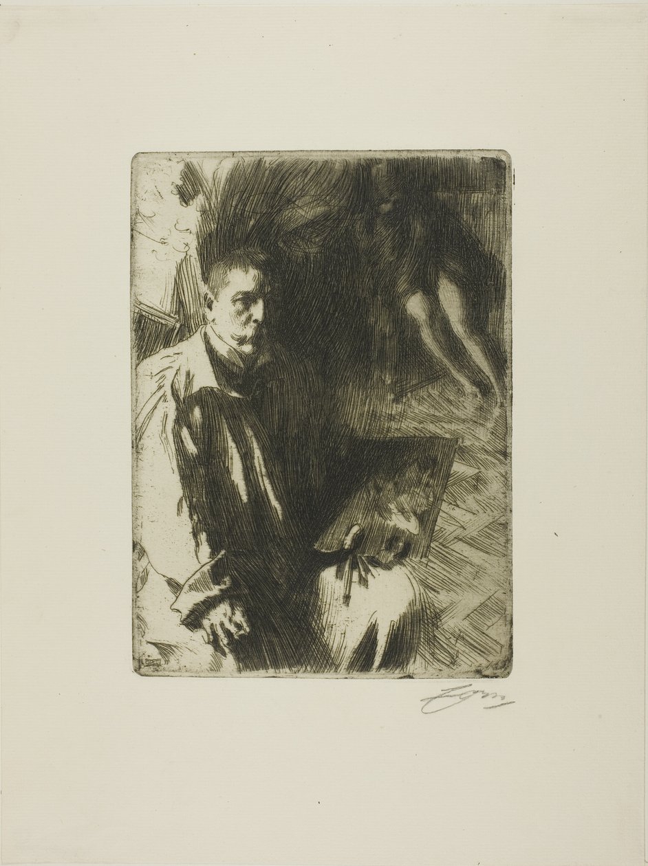 Önarckép a II. modellel alkotó: Anders Leonard Zorn