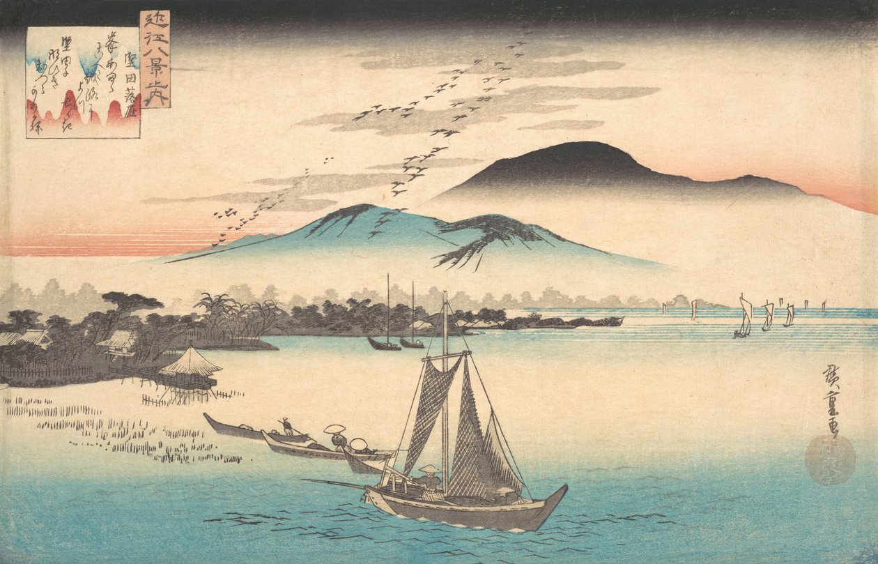 Liba repül le Katadába. alkotó: Ando Hiroshige