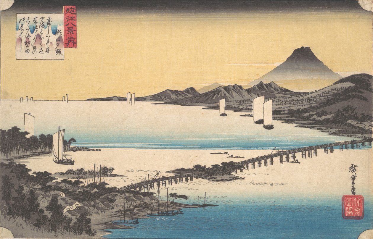 Naplemente Setán. alkotó: Ando Hiroshige