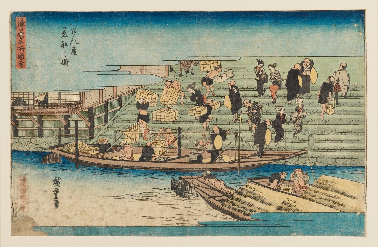 Fatömbnyomat – Folyói jelenet, 1797-1858 alkotó: Ando Hiroshige