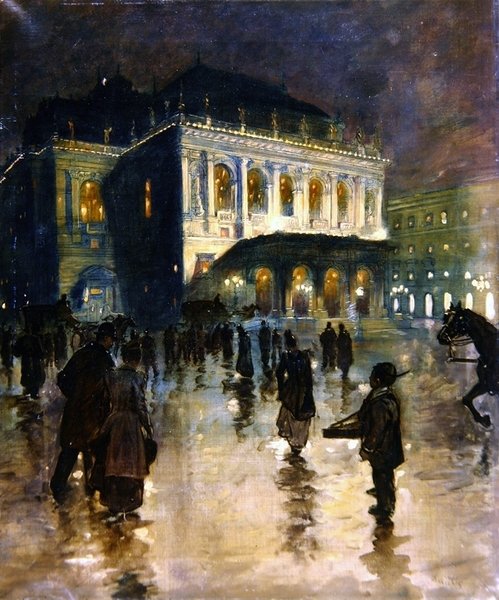 Operaház, Budapest (olaj, vászon) alkotó: Andor Dudits