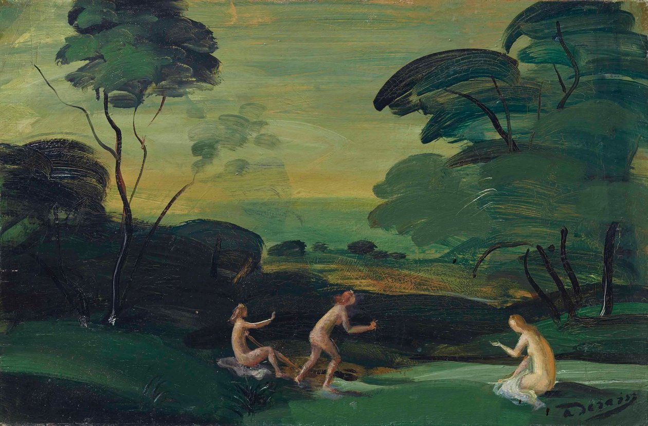 Három nimfa fürdik alkotó: Andre Derain
