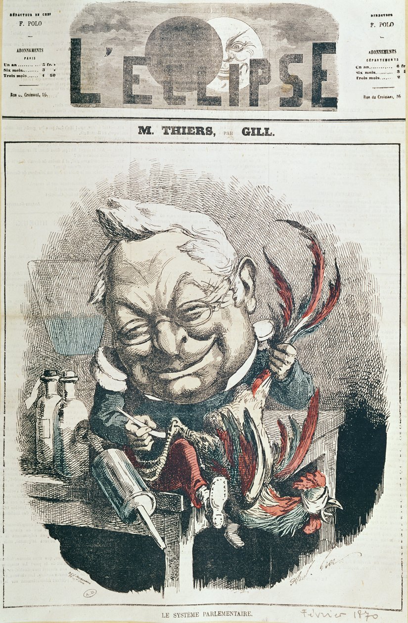 Adolphe Thiers (1797-1877) karikatúrája a L