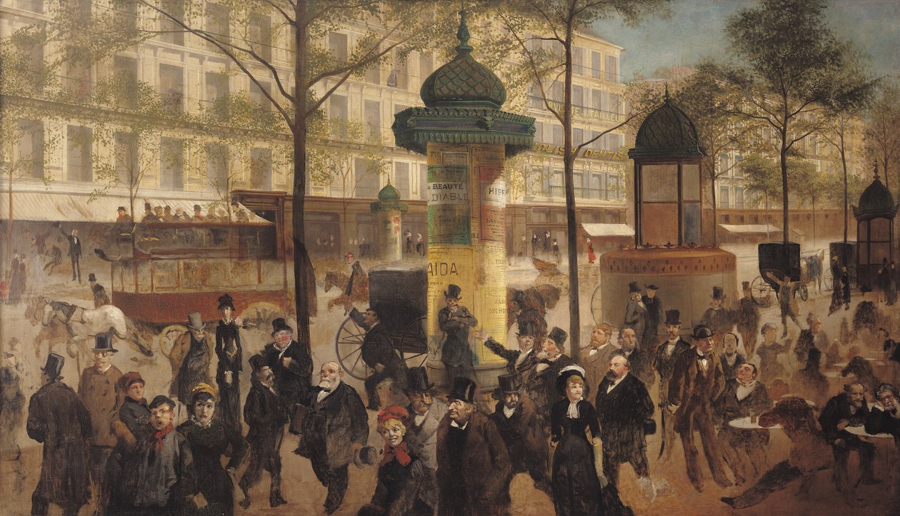 Tanulmány a Boulevard de Montmartre panorámájához, 1877 alkotó: Andre Gill