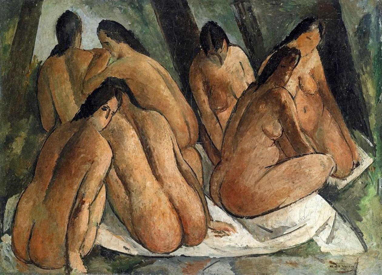 Fürdőzők, 1908-09 körül (olaj, vászon) alkotó: Andre Derain