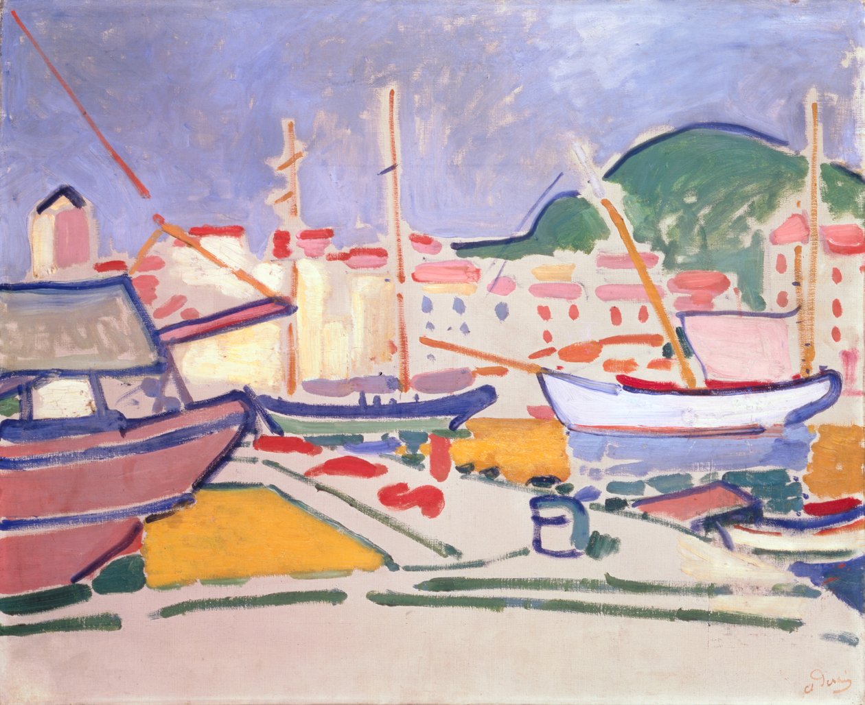 Kikötő, 1905 körül (olaj, vászon) alkotó: Andre Derain