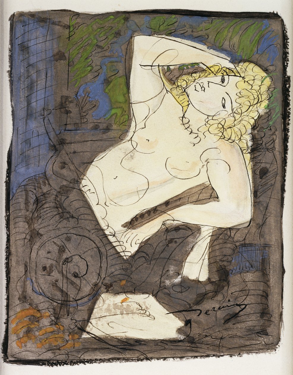 Fekvő akt; Femme Allongee alkotó: Andre Derain
