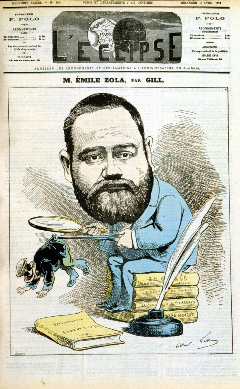 Emile Zola portréja alkotó: Andre Gill