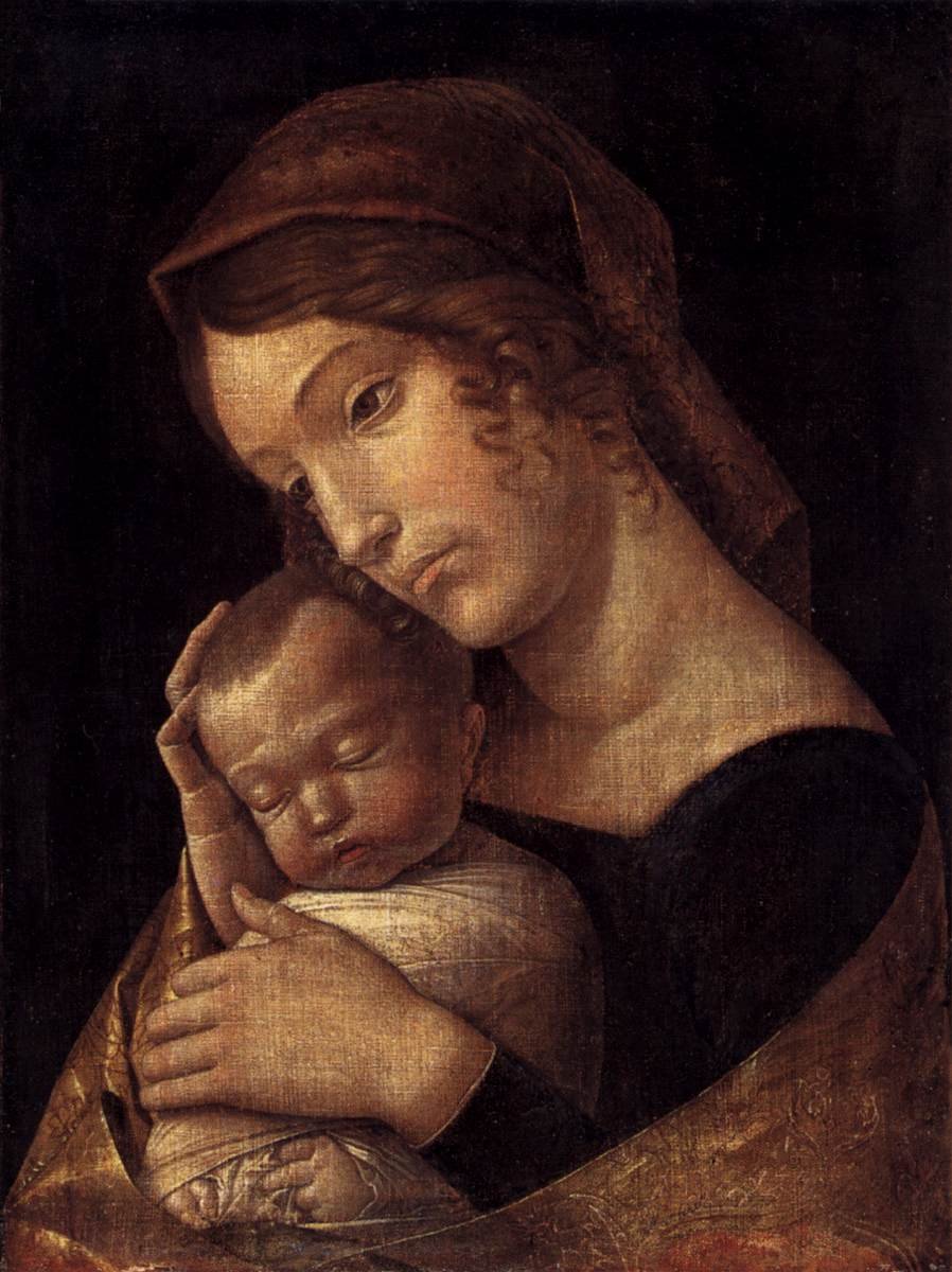 Madonna alvó gyerekkel alkotó: Andrea Mantegna