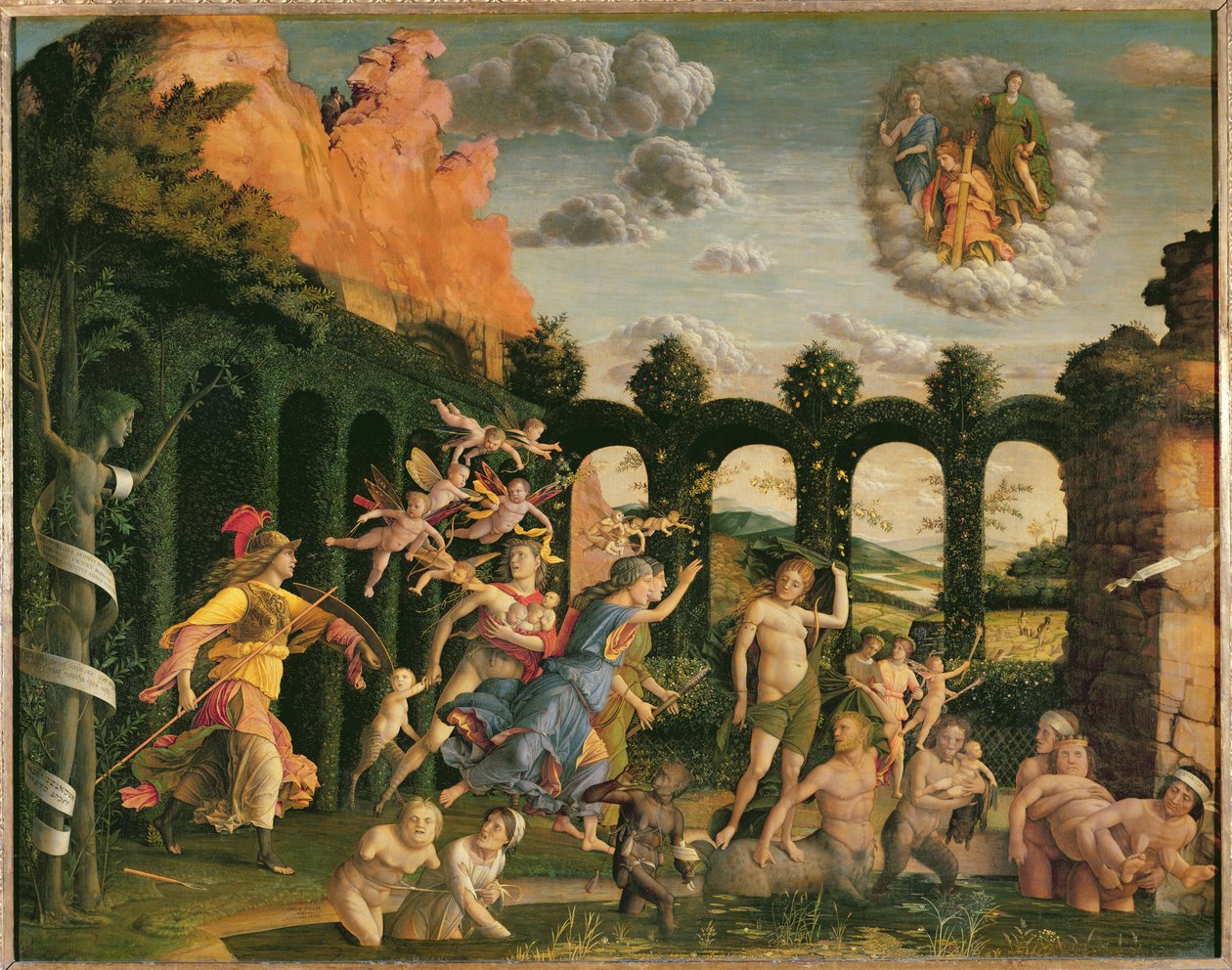 Minerva üldözi a bűnöket az erény kertjéből alkotó: Andrea Mantegna