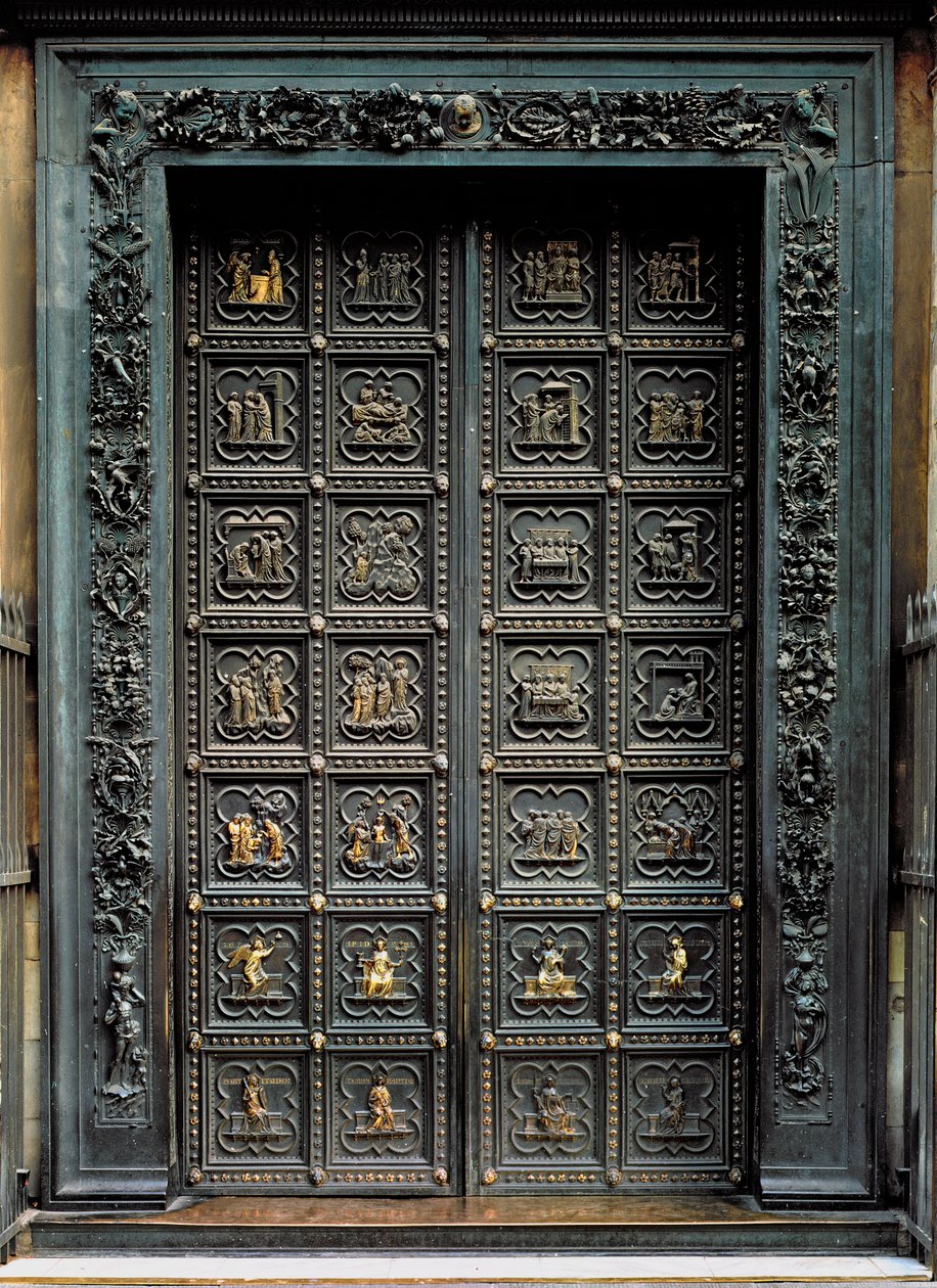 A San Giovanni keresztelőkápolna déli ajtaja, 1336 (bronz) alkotó: Andrea Pisano