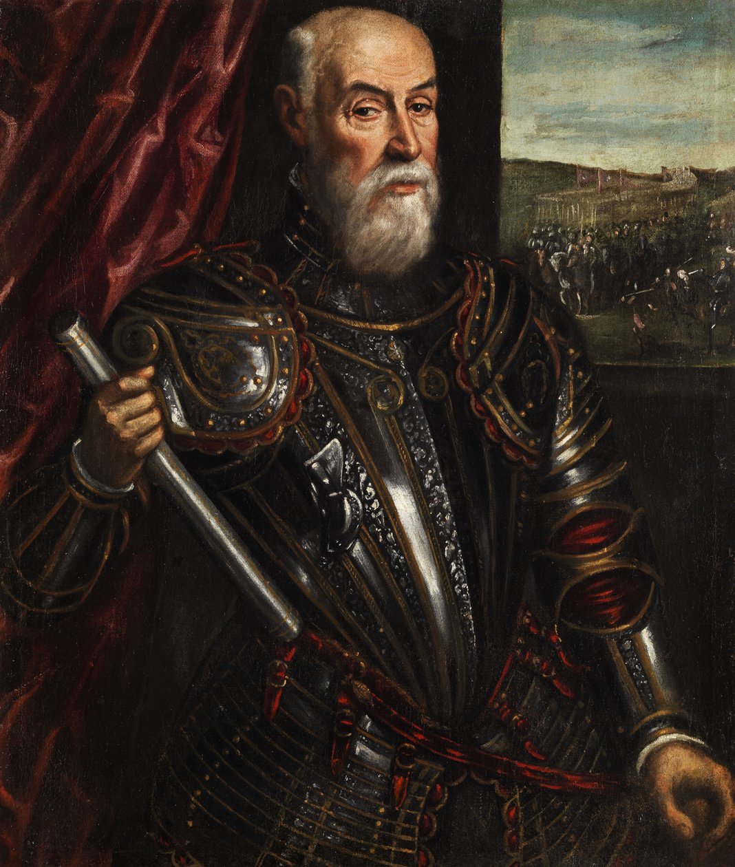 Egy velencei tábornok portréja. alkotó: Andrea Vicentino