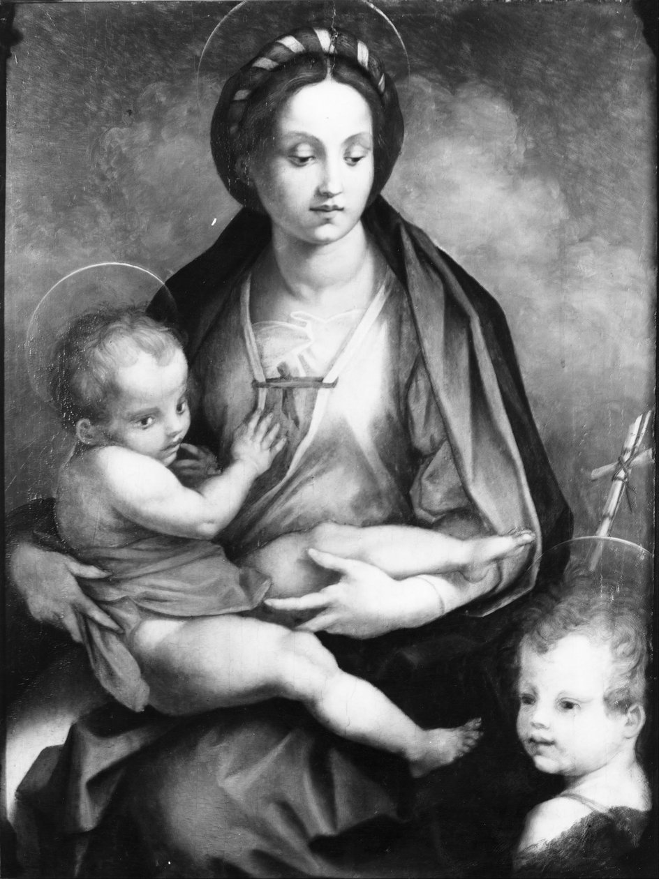 Madonna és gyermeke Szent Jánossal alkotó: Andrea del Sarto
