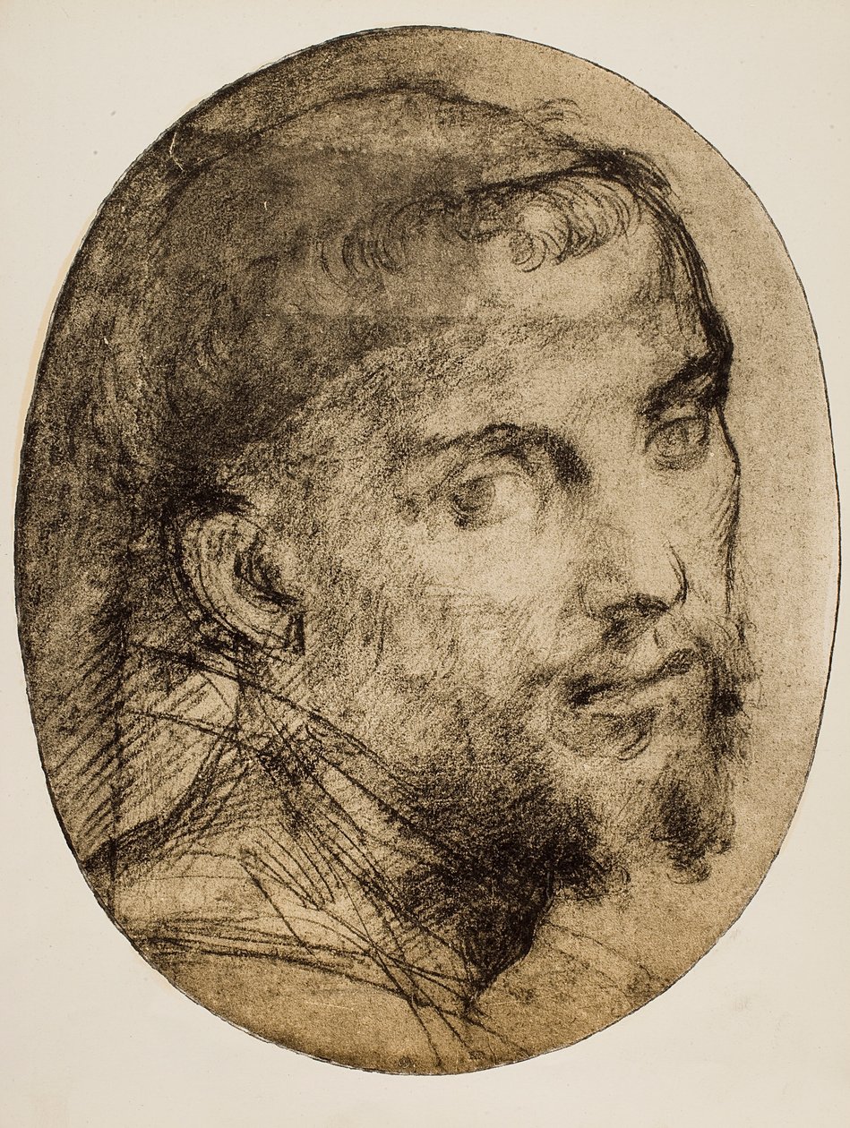 Tanulmányozás egy vallásos portréhoz alkotó: Andrea del Sarto