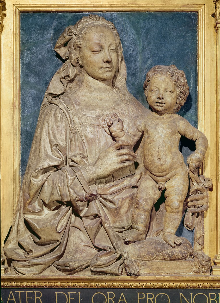 Madonna és gyermeke, 1470 körül (mázas terrakotta) (lásd még: 79880) alkotó: Andrea del Verrocchio