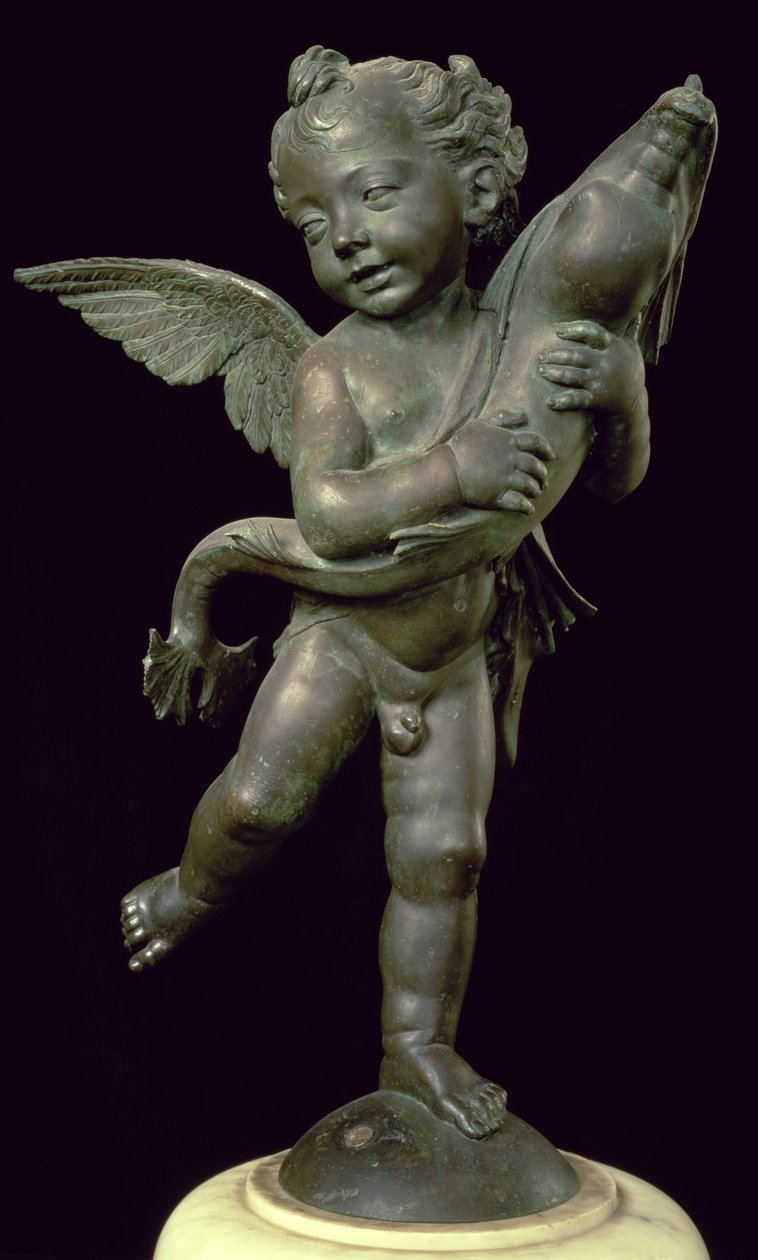 Puttó delfinnel, 1565 (bronz) alkotó: Andrea del Verrocchio