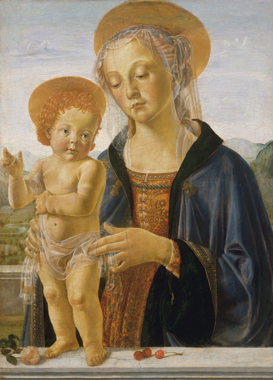 Madonna és gyermek, 1470 körül (tempera és arany a fán) alkotó: Andrea del Verrocchio