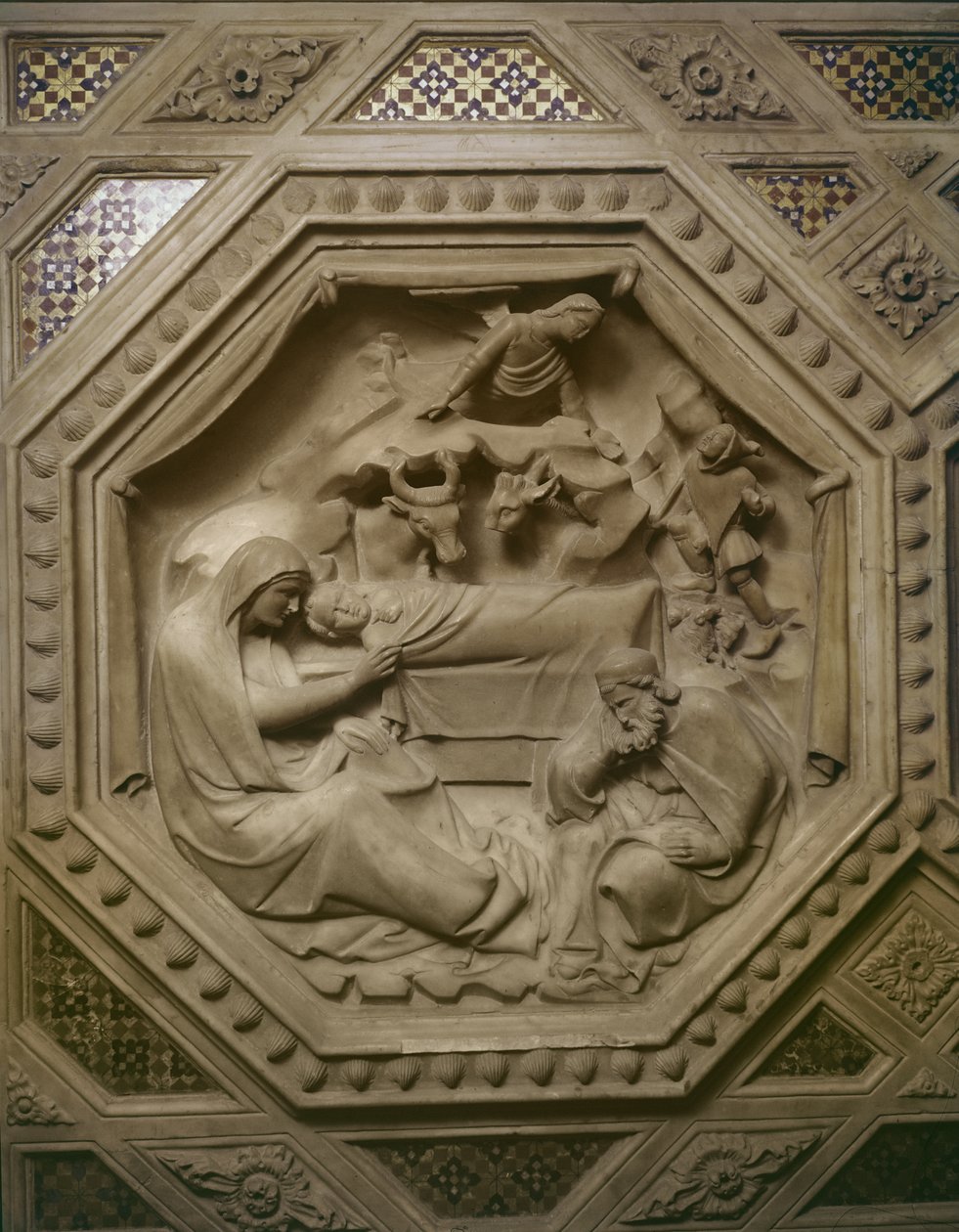 A mágusok imádása, részlet a Tabernákulum aljából, 1349-59 (márvány) alkotó: Andrea di Cione Orcagna