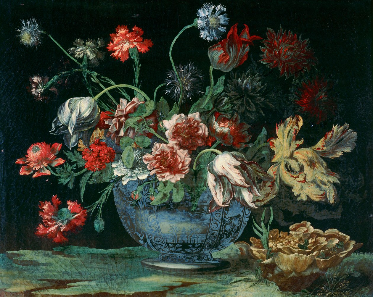 Kínai porcelán medence egy csokor virággal alkotó: Andrea the Elder Scacciati
