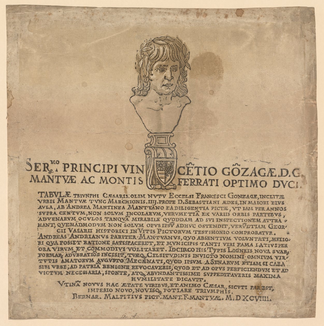 Julius Caesar diadala: Frontispiece alkotó: Andrea Andreani