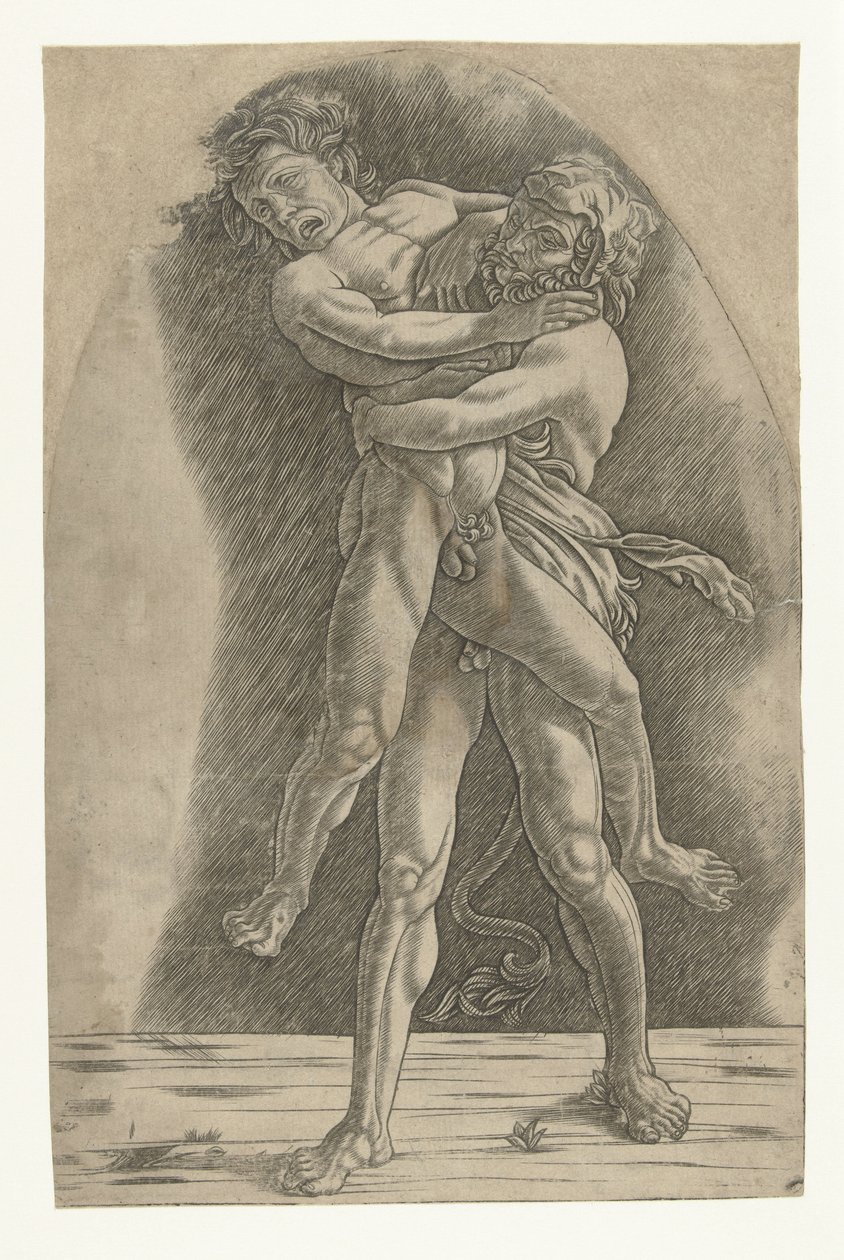 Herkules Antaeusszal birkózik alkotó: Andrea Mantegna (school of)