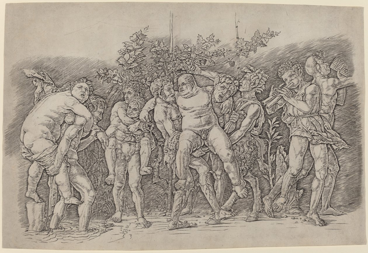 Bacchanal Silenusszal alkotó: Andrea Mantegna