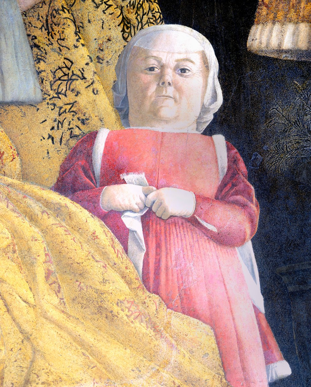 Az udvar törpe, részlet az udvarfalról alkotó: Andrea Mantegna