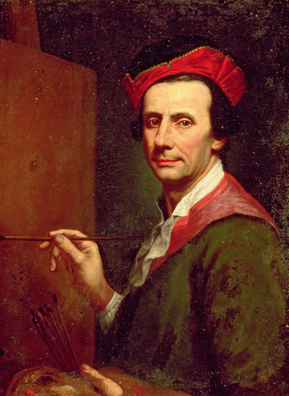 Művész egy festőállványon, 1750 körül alkotó: Andrea Soldi