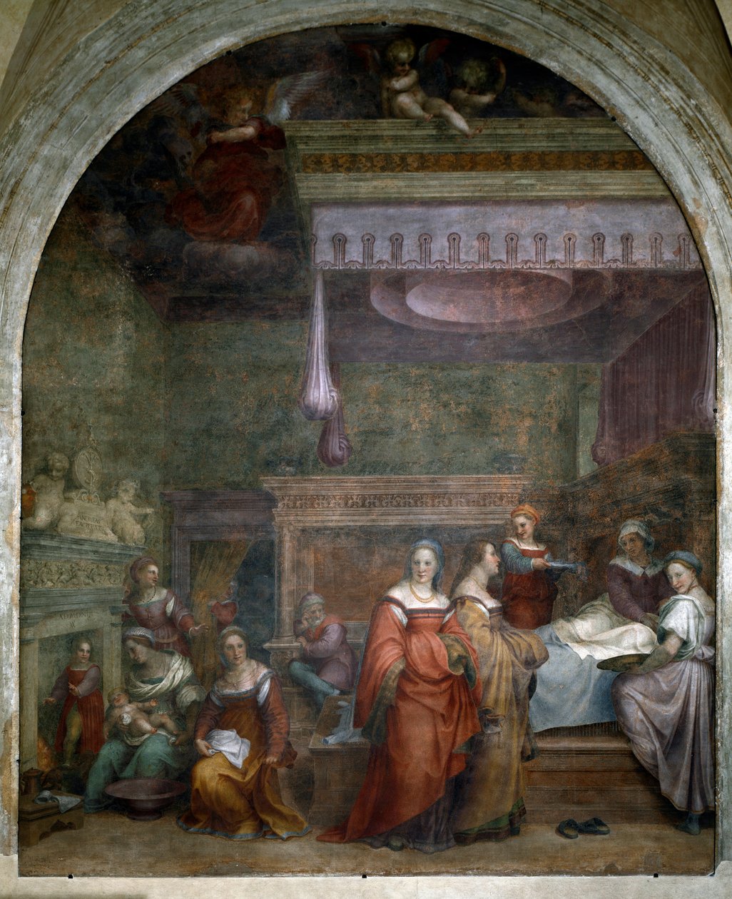 Mária születése (freskó alkotó: Andrea del Sarto