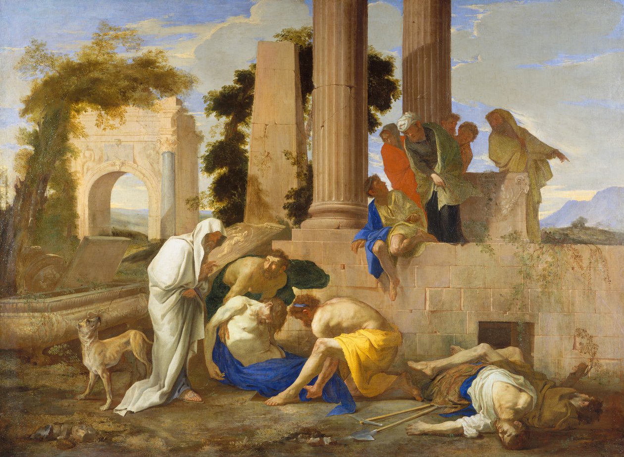 Tobit halottak temetése, 1640-es évek. alkotó: Andrea di Lione