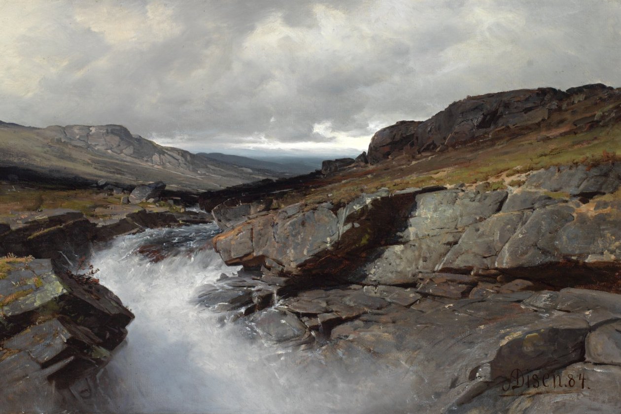 Fjellparti alkotó: Andreas Edvard Disen