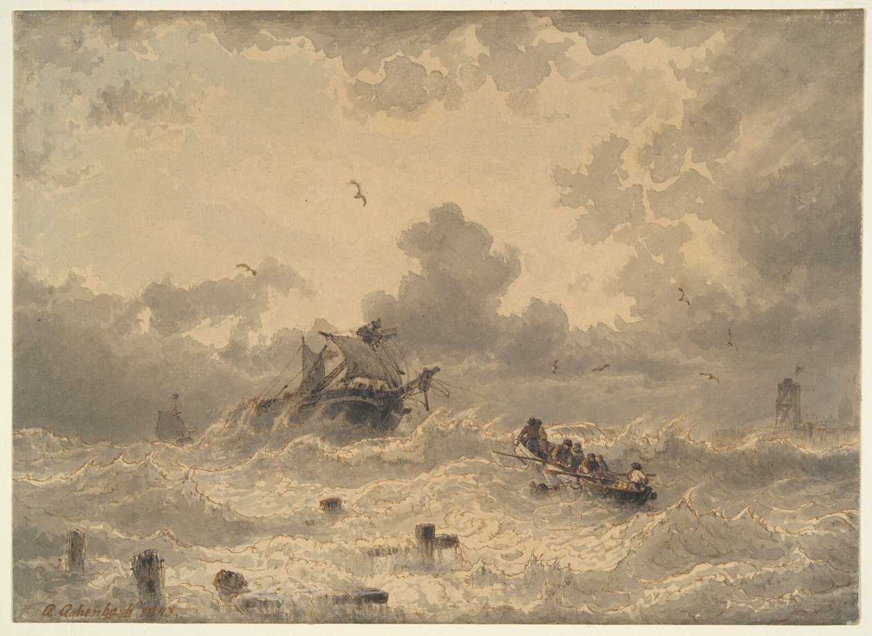 Vihar a tengeren alkotó: Andreas Achenbach