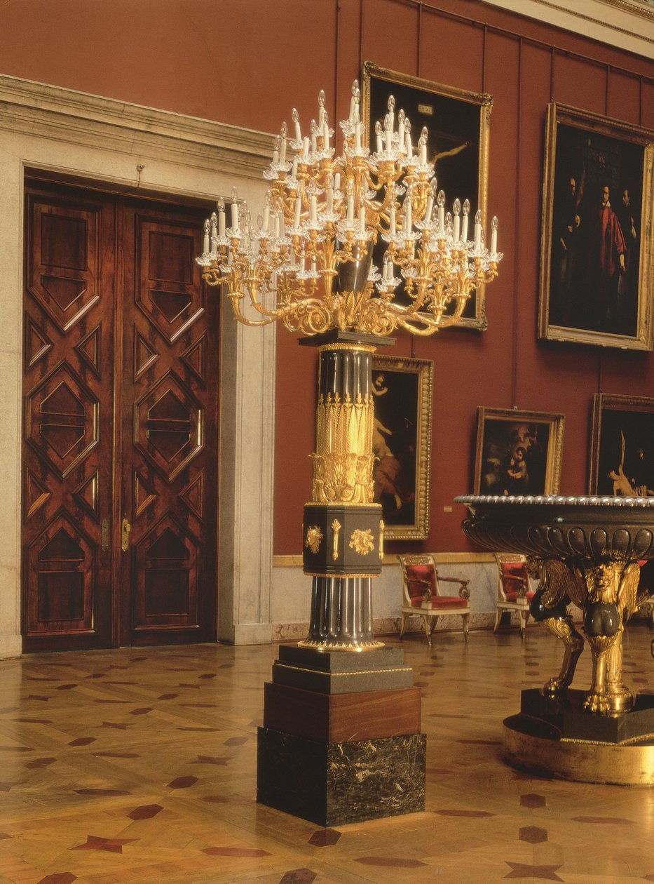 Candelabrum, Kolyvan Factory, 1805 (Korgon porfír és aranyozott bronz) alkotó: Andrei Nikiforovich Voronikhin