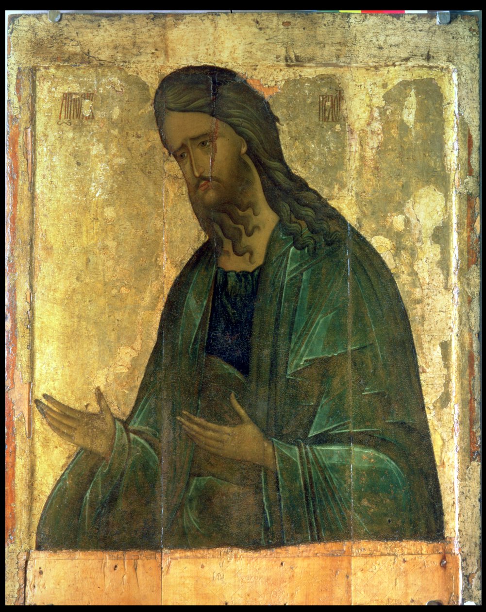 Keresztelő Szent János ikonja (tempera a panelen) alkotó: Andrei Rublev