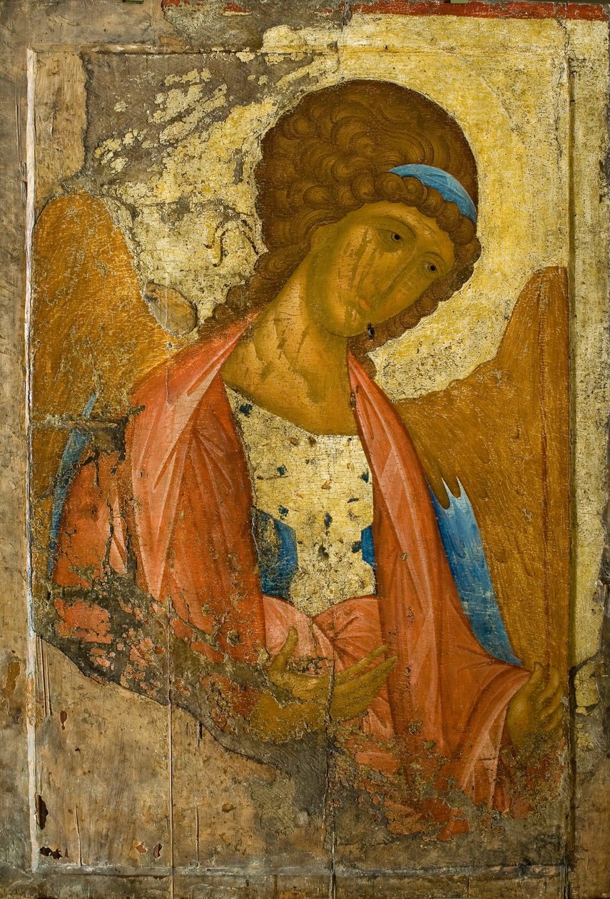 Mihály arkangyal. A Deisus Chinből (sor) (Zvenigorodsky) alkotó: Andrei Rublev