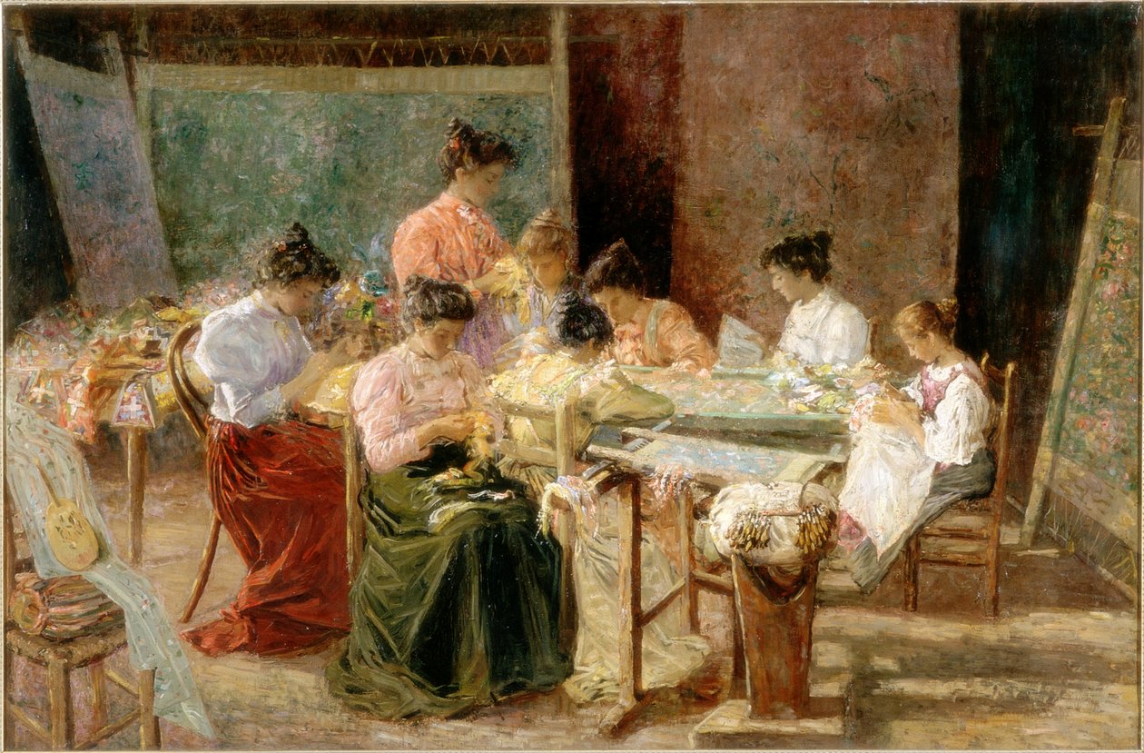 Velencei hímzőkészítők, 1905 körül alkotó: Andrew Colley