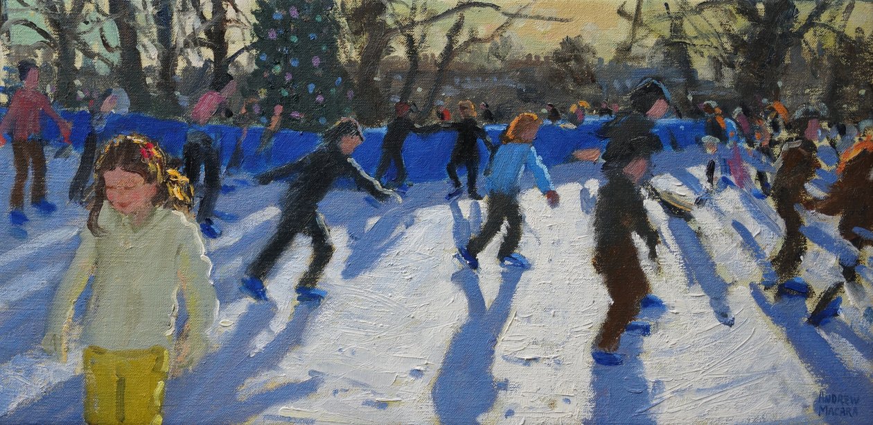 Korcsolyázók, Christmas Fayre, Vásár; Hyde Park, London, 2014, alkotó: Andrew Macara