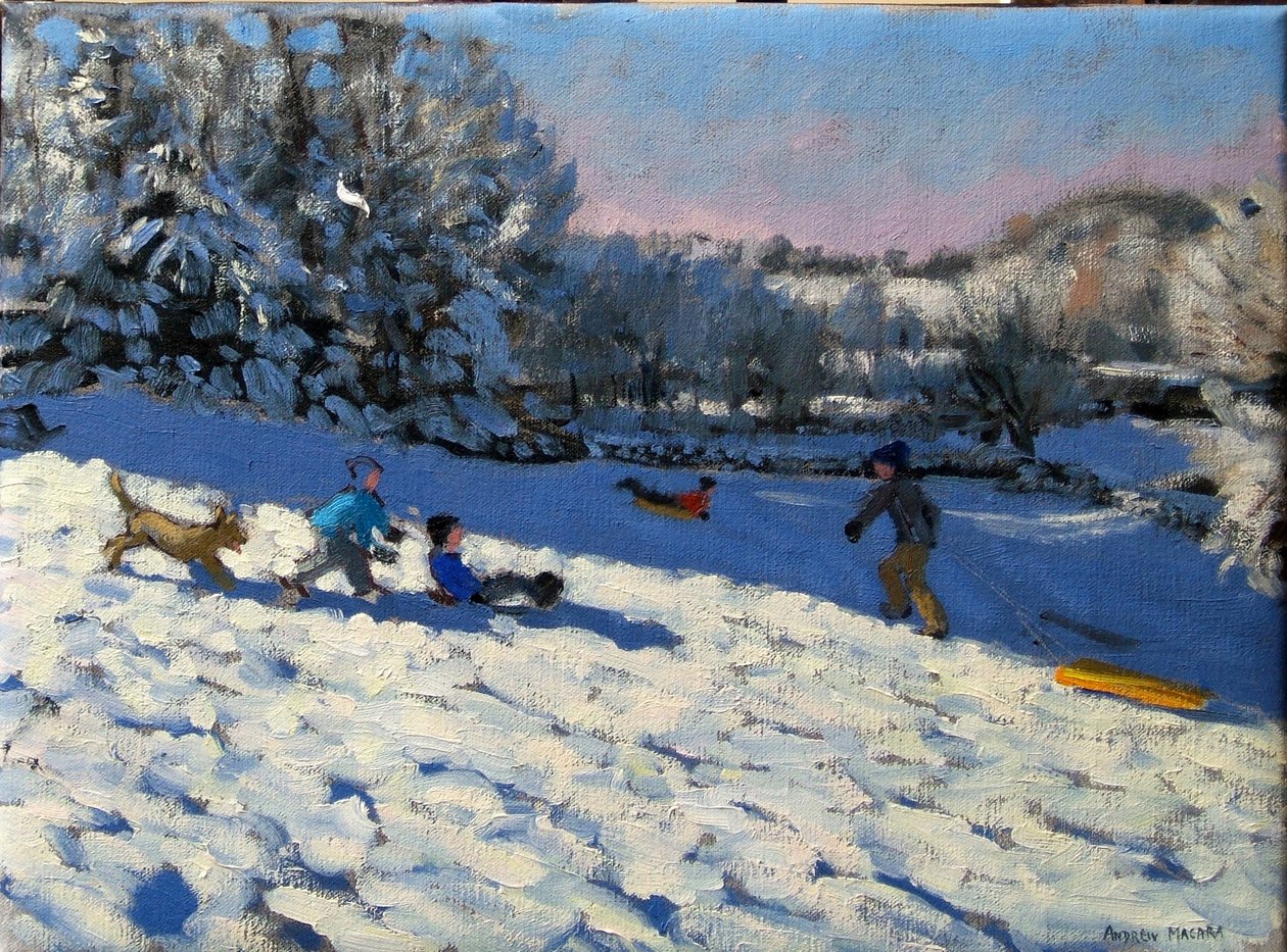 Szánkózás Youlgreave közelében, Derbyshire államban alkotó: Andrew Macara
