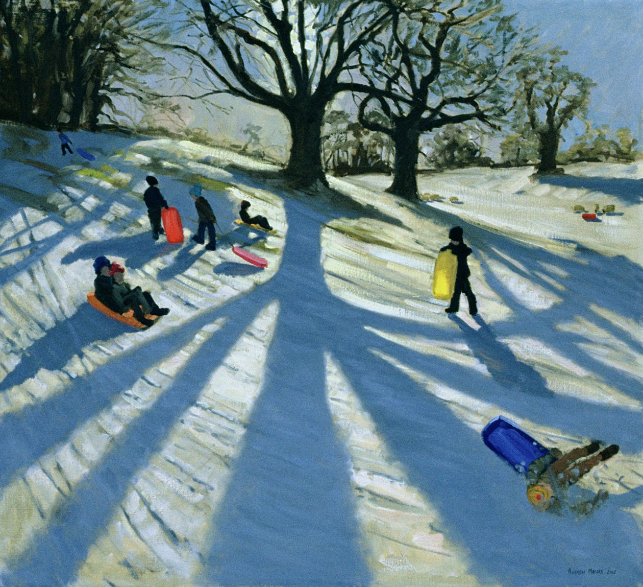 Winter Tree, Snow Sledgers, Calke Abbey, Derby alkotó: Andrew Macara