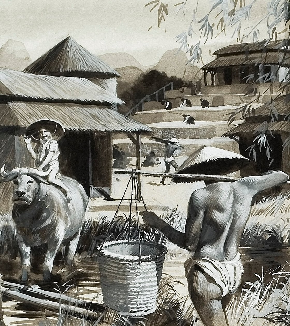 Mezőgazdaság Kínában (gouache, papír) alkotó: Andrew Howat