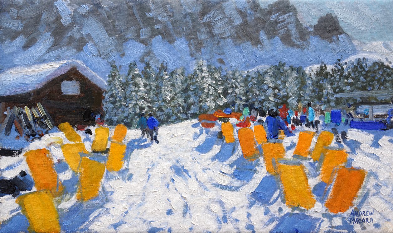 Kávézó és nyugágyak, Selva Gardena, Olaszország 2016 alkotó: Andrew Macara